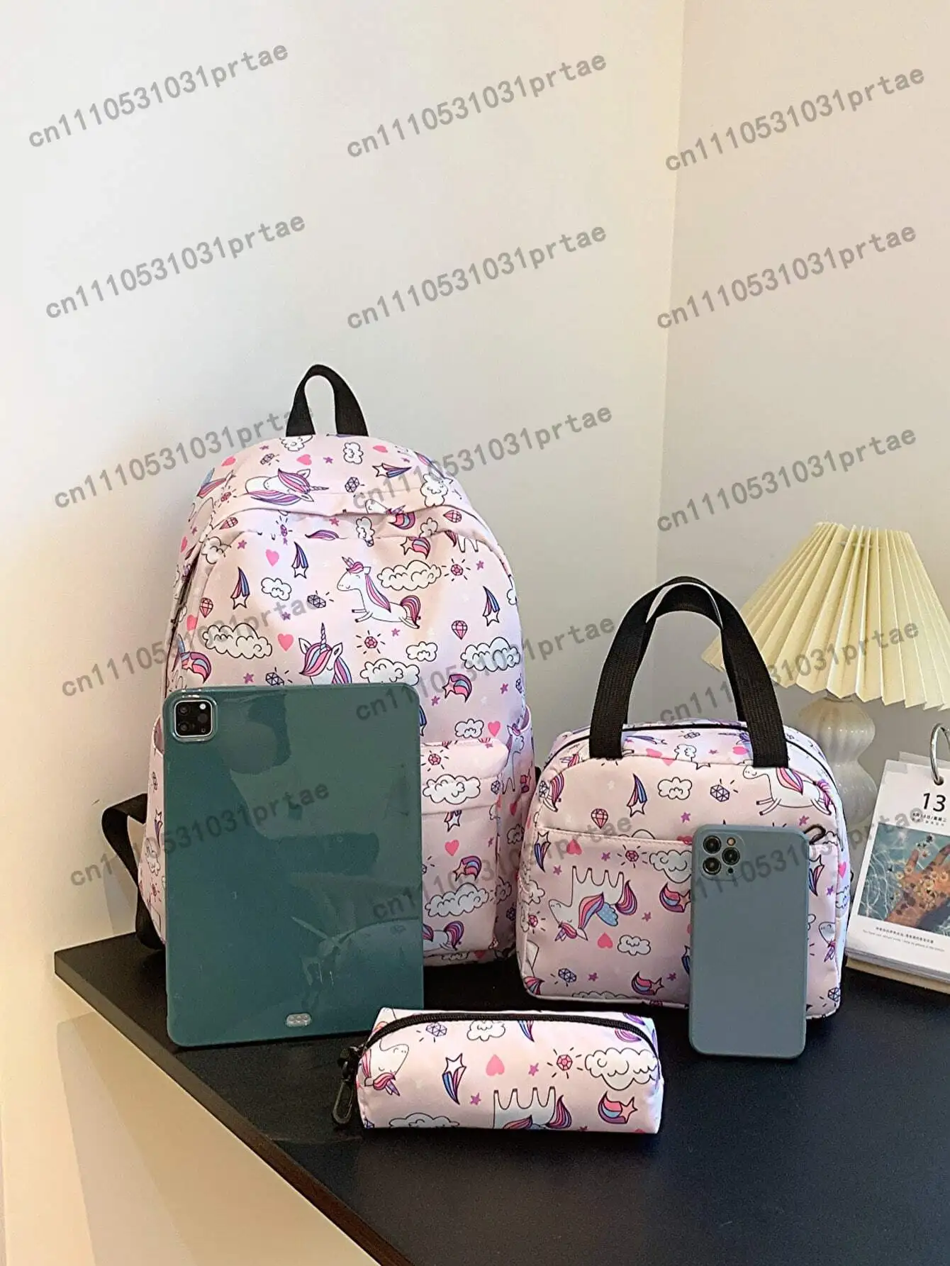 3pcs Back To School Backpack Set - Fashion Large Capacity Backpack + Lunch Bag + Pencil Case, With Laptop Compartment, Bow Decor