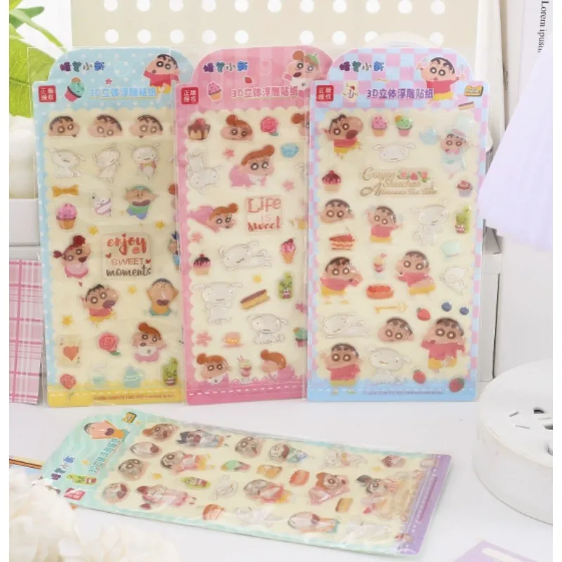 

New Crayon Shin-chan Crystal Decorative Stickers Cute Cartoon Creativity Transparent Journal Phone Case Note Index Sticker Gifts