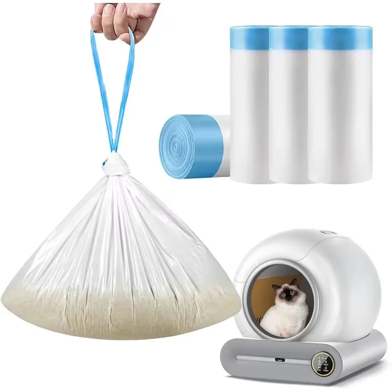Sacchetti per rifiuti con lettiera automatica Tonepie, 2/5/10 rotoli di ricarica per sacchetti per cacca di animali domestici, sacchetti per la spazzatura compatibili con WC per gatti autopulenti