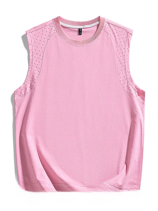 

Men's Color Vest Summer New Loose Baskeall Fitn Sport Casual Svel T-irt round Ne Sweat Absorbent Breathable