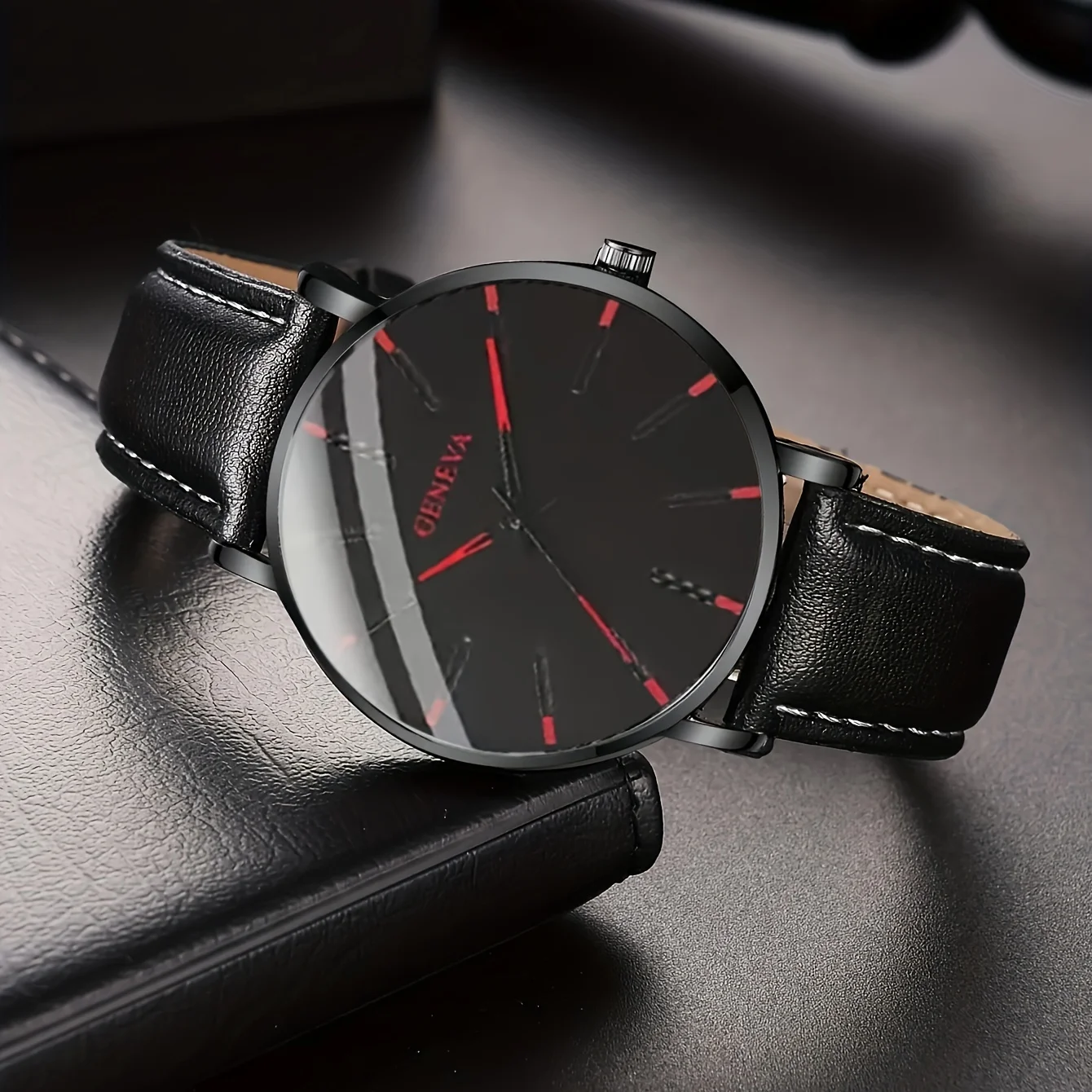 Homens Couro PU Pulseiras Árvore da Vida, relógio de pulso de quartzo, pulseiras comerciais, moda legal, 5 peças por conjunto