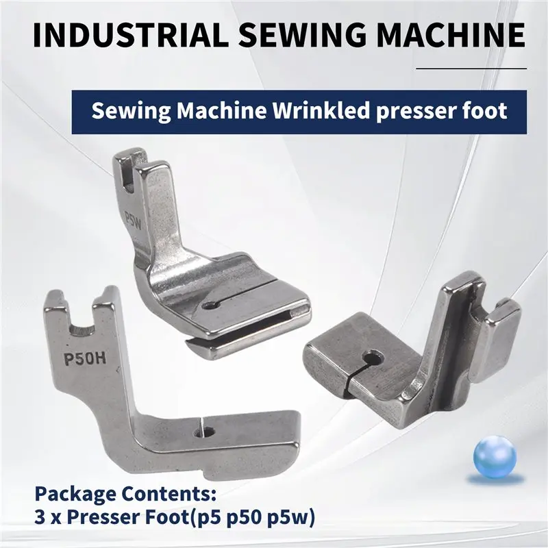 AT05-3PCS Gathering Pleated/Shirring Presser Foot P5 P50 P5W For Industrial Sewing Machine JUKI Brother, Durable