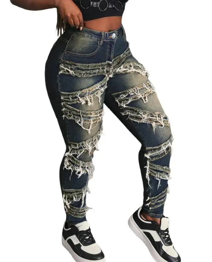 

2026 Elegant New Fashion Casual Retro Denim Pants Female Trouser Casual Bottom Female Clothing
