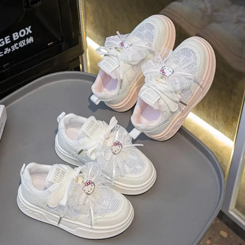 

Новая модель 2025 года, детская обувь с героями мультфильмов «Hello Kittys», обувь для скейтбординга, детская повседневная обувь, красивая сетчатая обувь, кроссовки в подарок