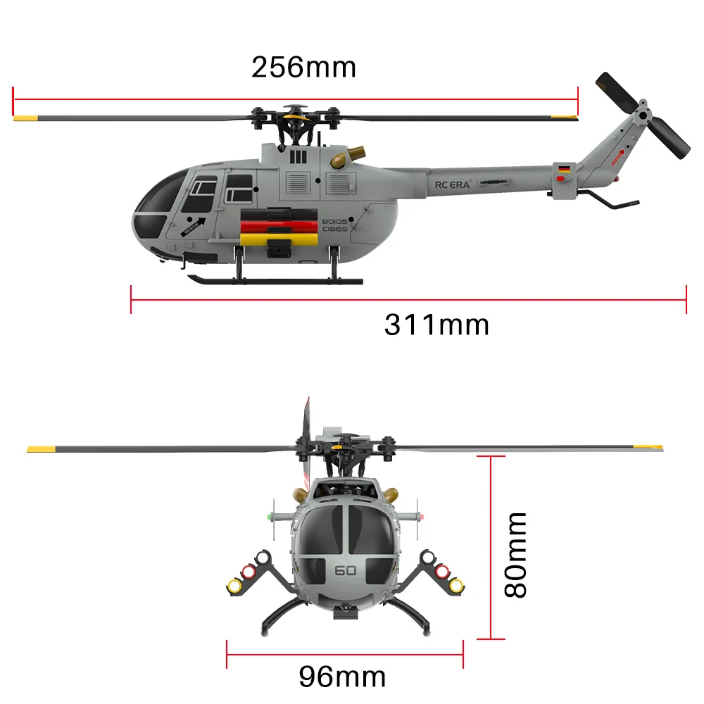 RC ERA C186S BO105 Helicopter Brushless 4CH Optical Flow Positioning 6-Axis Gyro Helicopter