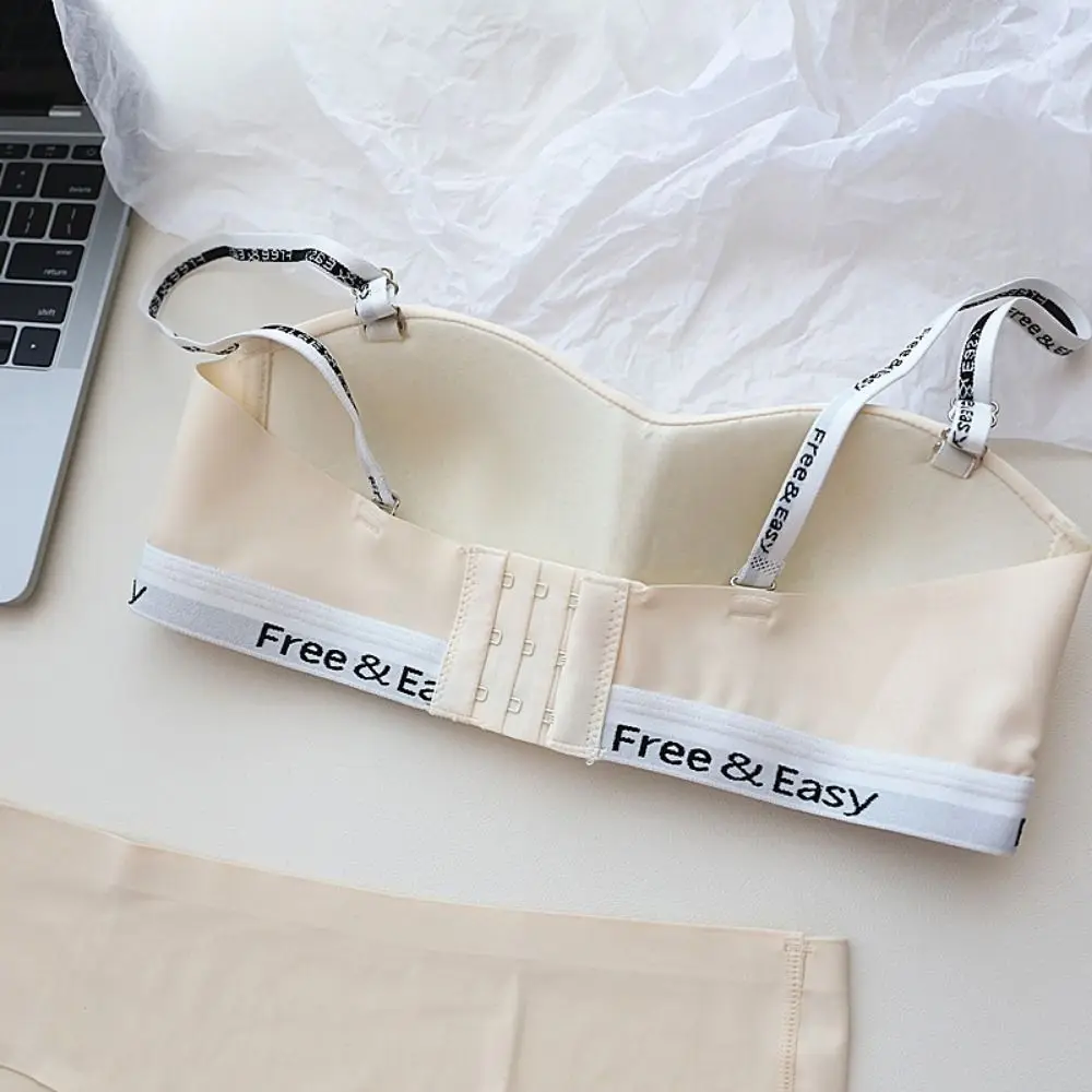 Sweet Hollow Out Wireless Bra Letter Shockproof Brassiere for Women Close-fitting Anti-sagging Push Up Underwear Sports