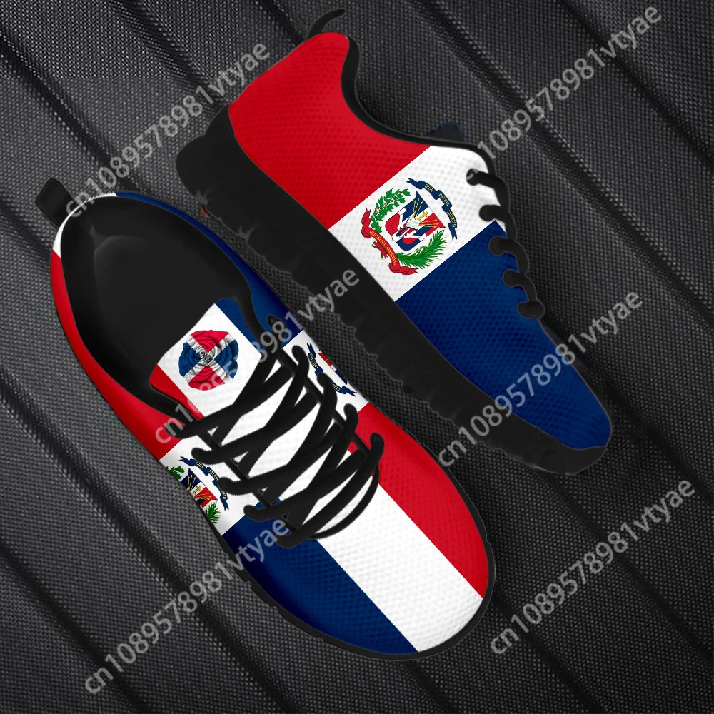 Mesh Sports Jogging Casual Shoe For Women Men Dominican Republic Flag 3D Print Ladies Flats Sneakers Outdoor Male Running Shoes