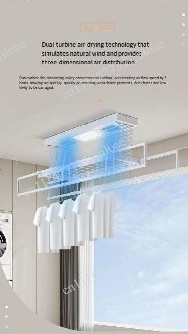 

Household balcony intelligent remote control drying hanger nine vertical horizontal bars drying