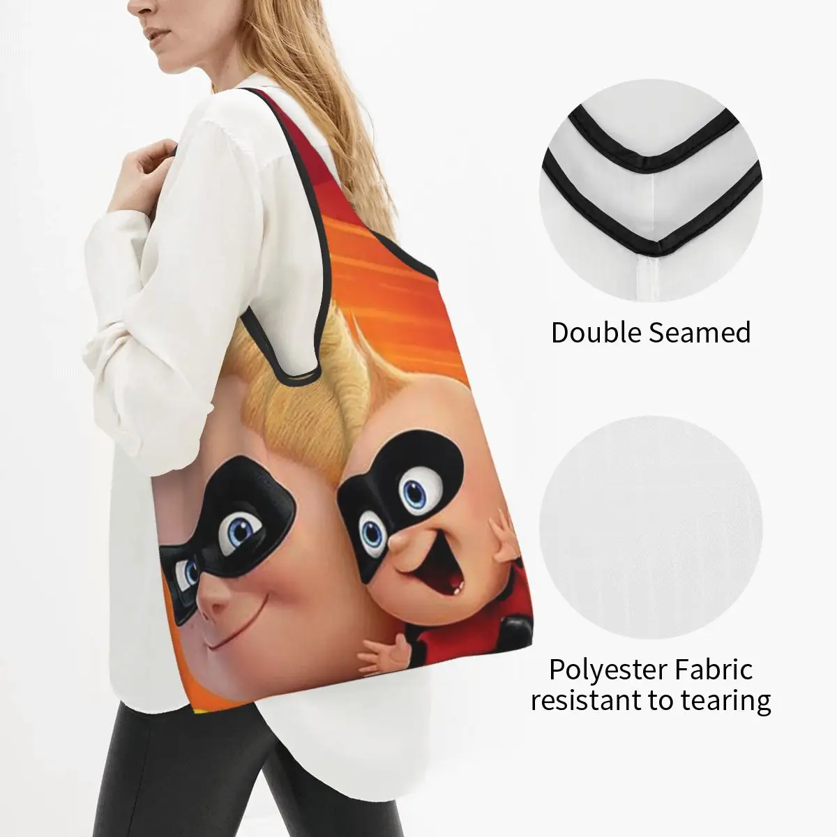 The Incredibles Draagbare Tote Boodschappentassen Herbruikbare Shopper Boodschappenhandtas Schoudertas