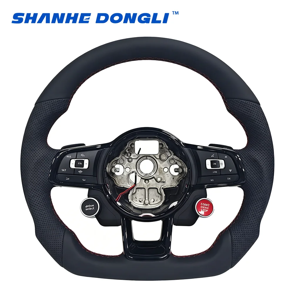 

Flat Bottom Sport Leather Steering Wheel for Volkswagen Golf R Passat CC Jetta Models and GTI Golf 7 7.5 MK7 MK6 7.5 GTD Polo