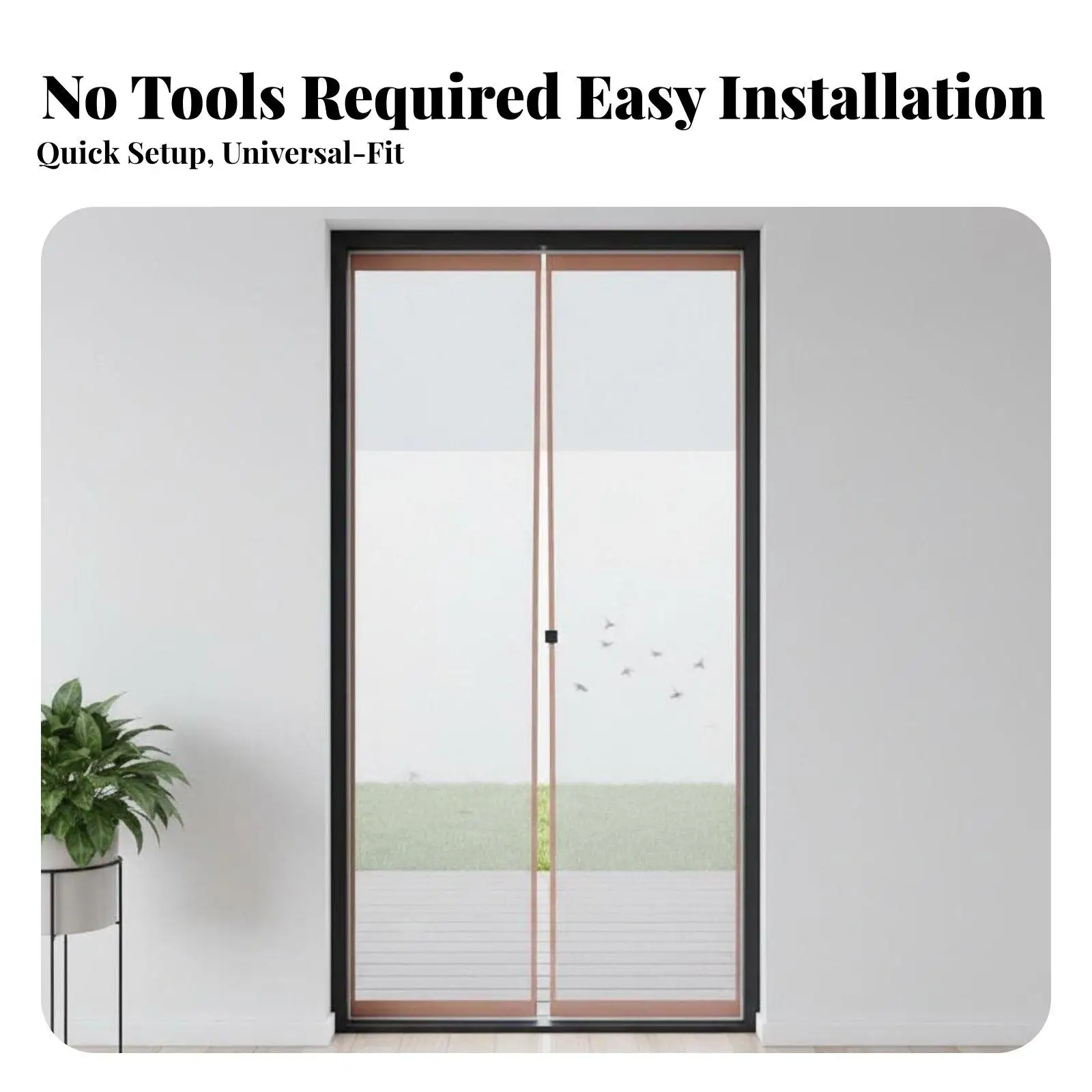 Mosquito Net Door Curtain for Home No Drill Installation Mesh Screen with Magnet Closure for Kids Pets Balcony