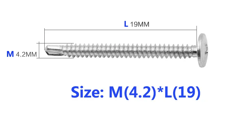 200 Stück selbstschneidende Schrauben für Metall, 410 Edelstahl, selbstbohrende Schrauben # 8 # 10-teiliges Truss-Head-Blechschrauben-Set 1/2" 1-1/4 – Detail 4