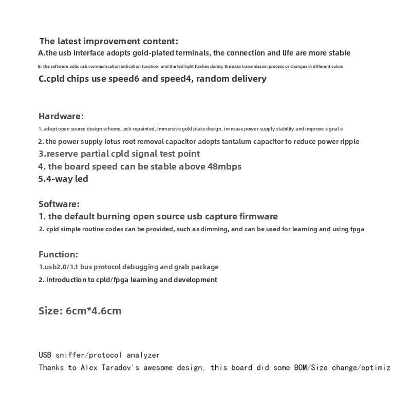 2025 جديد USB Bus Analyzer USB Sniffer USB2.0 USB1.1 Wireshark إصدار مفتوح المصدر