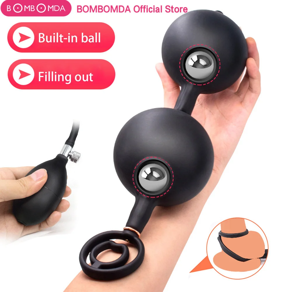 Inflatble Anal Beads Butt Plug Anal Vaginal Balls Sex Toys For Woman Erotic Toy Big Buttplug Anus Expander Silicone But Plug Ass