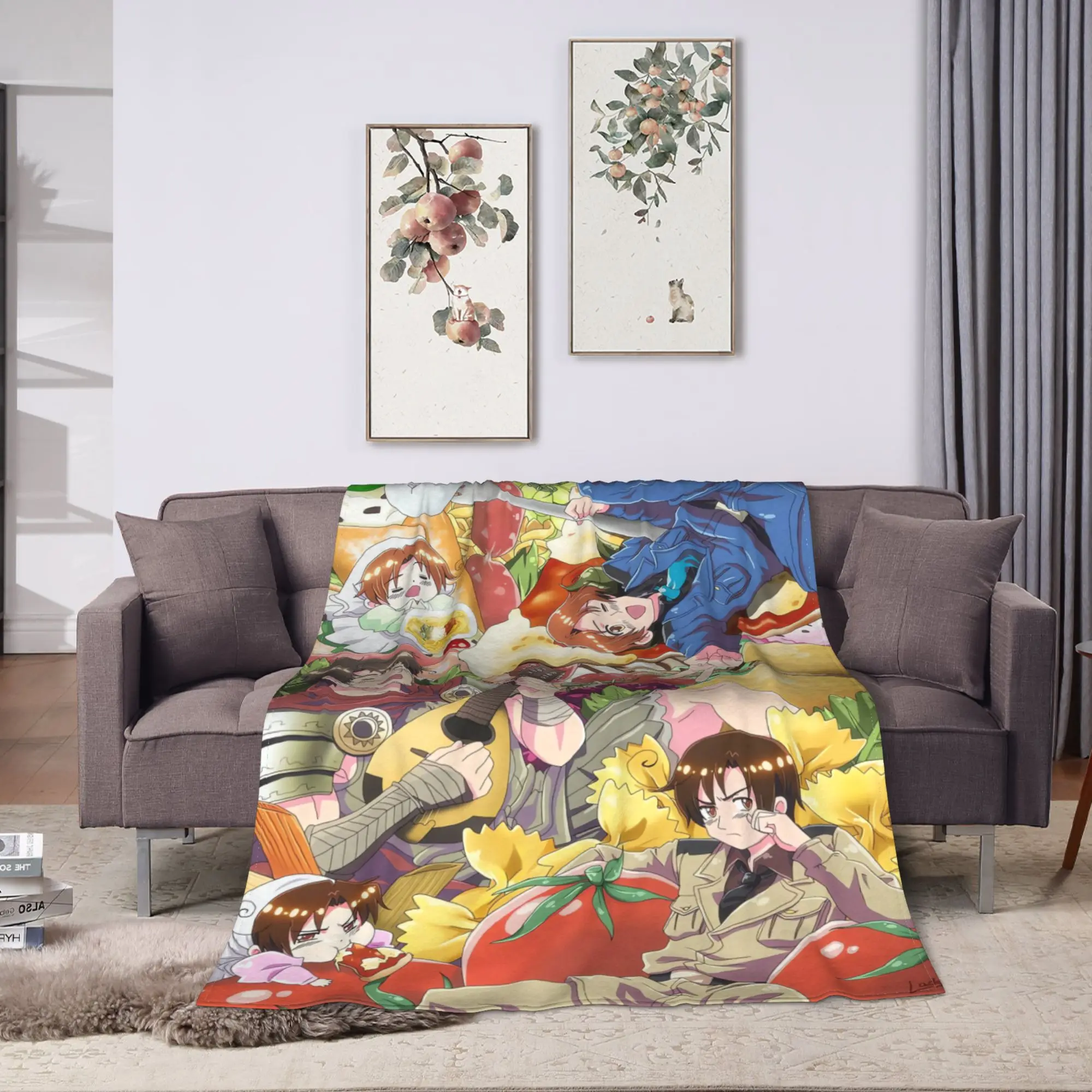 Hetalias Axis Powers Flannel Blanket  Soft Throw Blanket for Couch Bed Decorative Novelty Bedspread Sofa Bed Cover