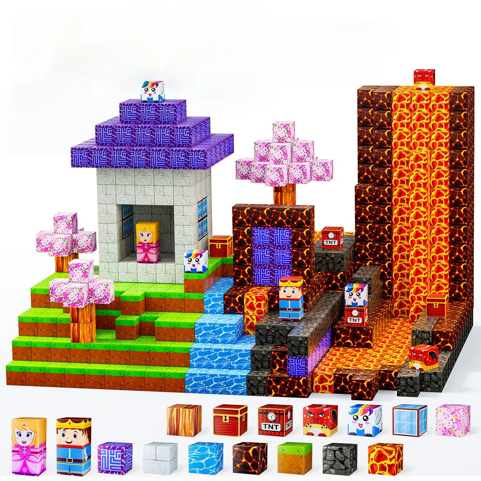 

Магнитные кубики Монтессори: 100 шт., развивающие строительные блоки STEM, сенсорные магнитные кирпичики, образовательный подарок для мальчиков и девочек