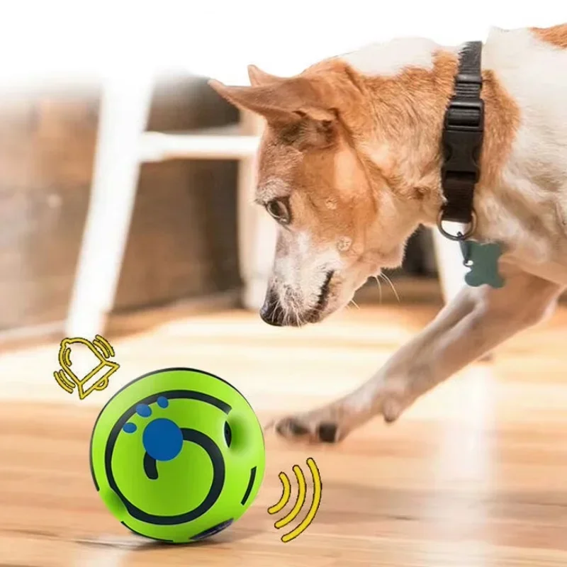 Dog Toy Ball Wobble Wag Giggle Ball Getting Dog Attention Toy Fun Giggle Sounds When Rolled Pets Interactive Training Toys