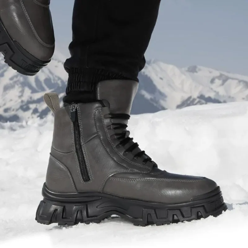 Botas de Nieve para Hombre, Protección contra el Frío Extremo en Rusia, Forradas de Lana, Cálidas para Invierno, con Forro de Felpa y Algodón Grueso