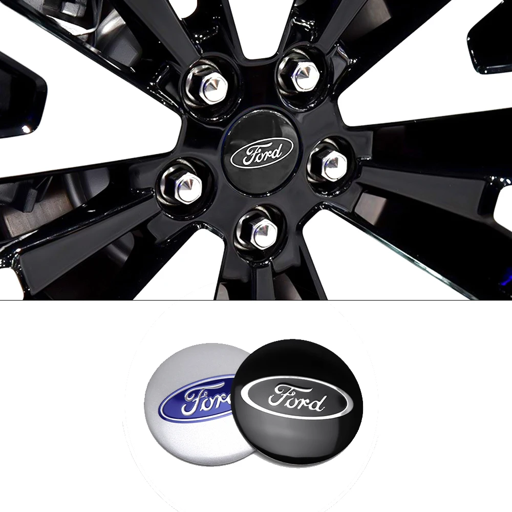 4PCS 56MM Emblem Car Wheel Center Cap Stickers For Ford Focus Mondeo Kuga Escort Explorer Edge Ranger Mustang Kuga Fiesta Fusion