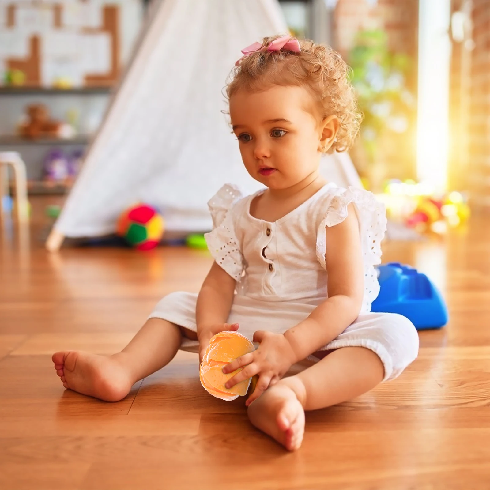 2 pezzi a forma di arancione TPR antistress giocattolo di decompressione spremere giocattolo sollievo dall'ansia per bambini adulti