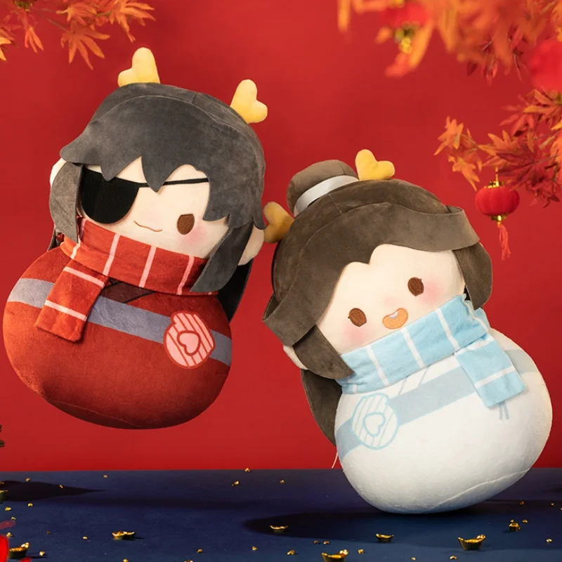 Heaven Officials Blessing Figures Xie Lian Hua Cheng Tumbler Plush Throw Pillow Longhe New Year Series Kawaii Girls Gifts Toys