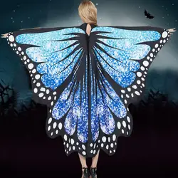 Colorful Butterflies Cape Halloween Carnival Props Wing Fancy Dress Costume Beach Shawl Halloween Cosplay Adult Butterflies Wrap