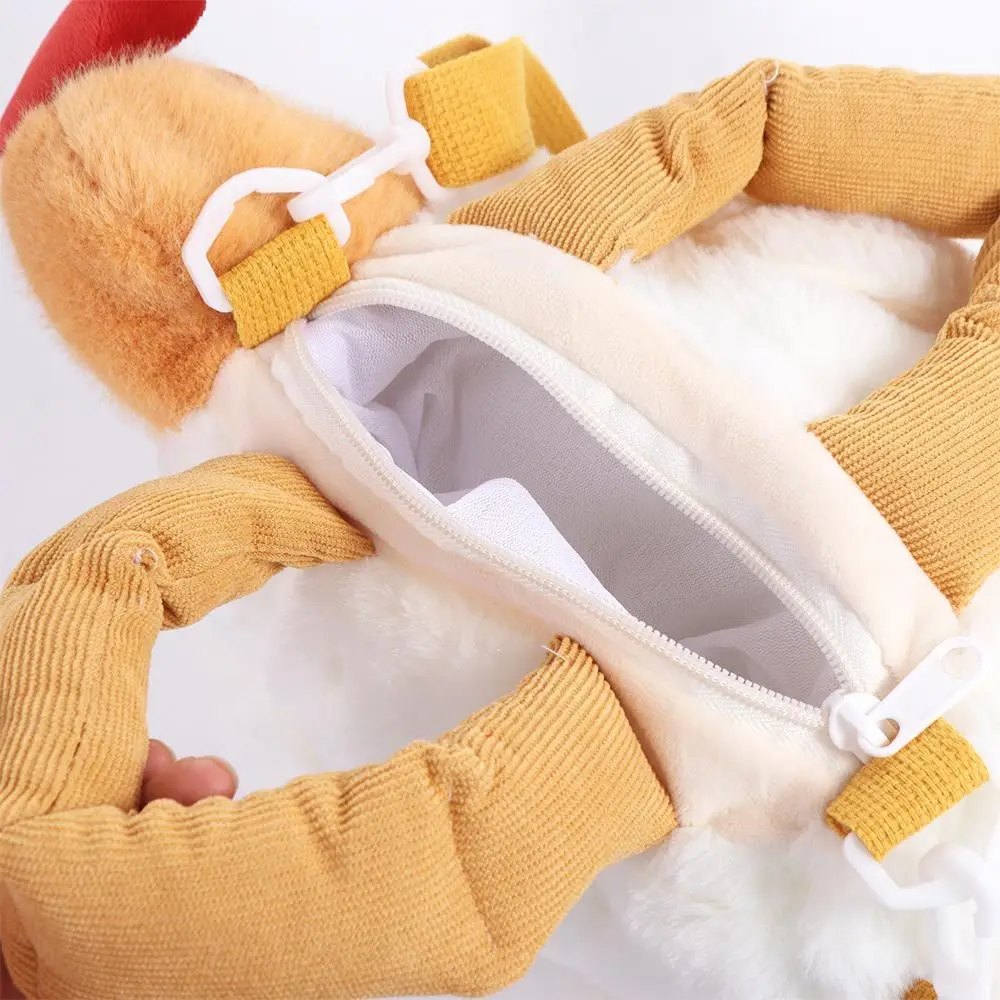 Sac de poulet en peluche de grande capacité, sac en peluche en forme de poule douce, sacs à main de poulet mignons blancs amusants pour enfants