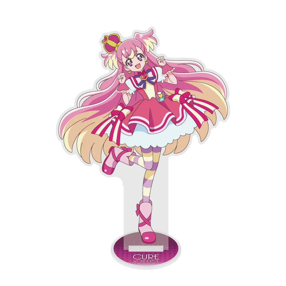 Muñeca de acrílico con soporte, modelo de figura Friendy maravillosa, accesorios de placa de aproximadamente 15cm, juego de Anime Popular, Precure Pretty Cure, regalos para fanáticos