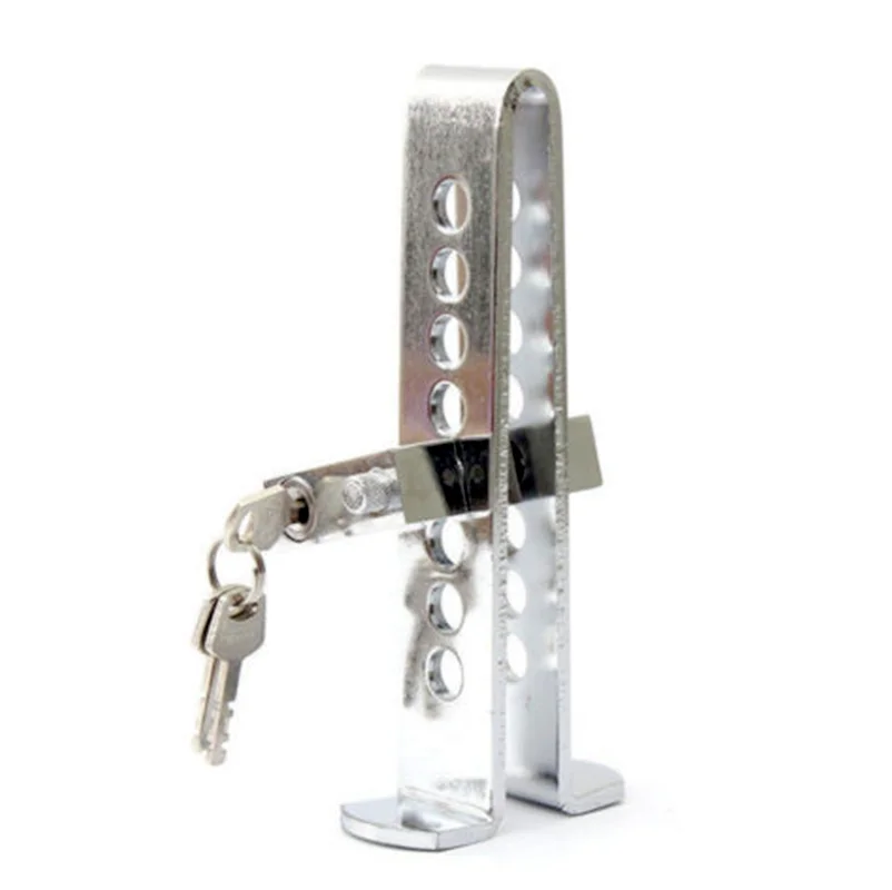 Brake Pedal Lock Security Car Auto Stainless Steel Clutch Lock Anti-theft Silver