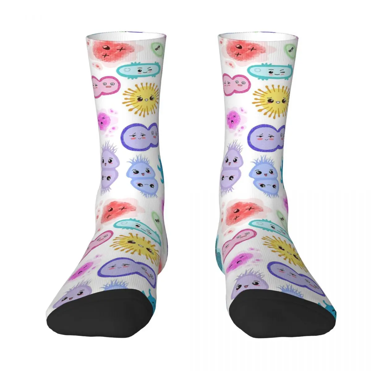 

Cute Microbes Bacteria, Virus, Ecoli, Microbiology Socks Harajuku High Quality Stockings All Season Long Socks for Unisex Gifts