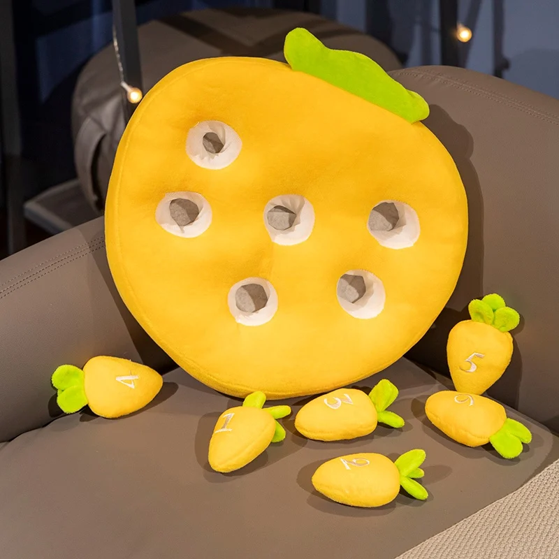 Early Education Doll Pulling Carrot Plush Toy Stuffed Radish Vegetable Plant Plush Pillow Creative Gift Pet Chew Toy