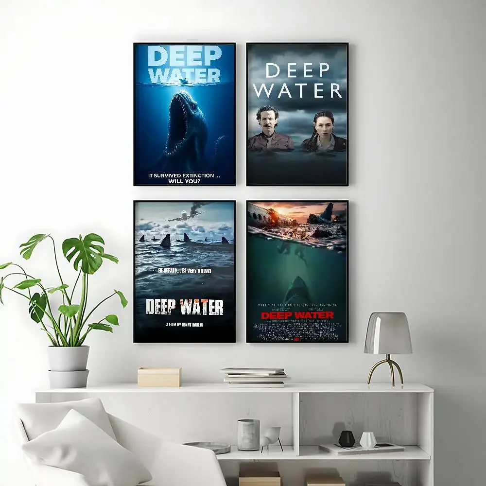 Dark Movie Deep Water Posters Premium Self-Adhesive No Residue Wall Sticker for Home Office Bar Decor