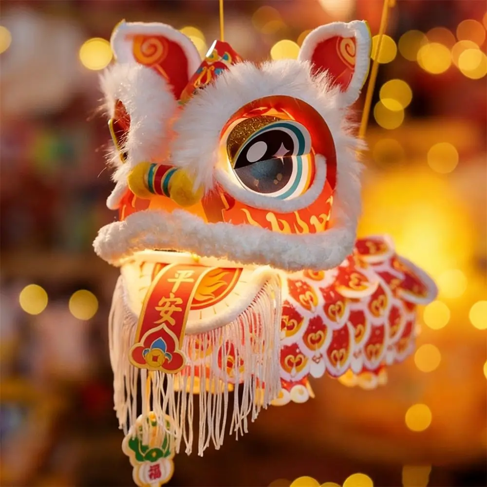 

DIY Material Package New Year Lion Dance Lantern with Tassel Festival Atmosphere Ancient New Year Lantern Hanging Ornament