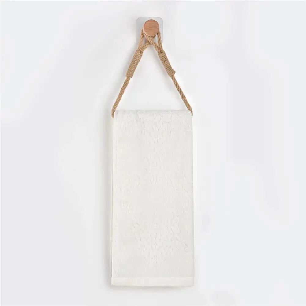 

1Pcs with Movable Suction Cup Toilet Paper Holder Home Hotel Bathroom Decoration Wall Mounted Towel Hanging Rope Wooden