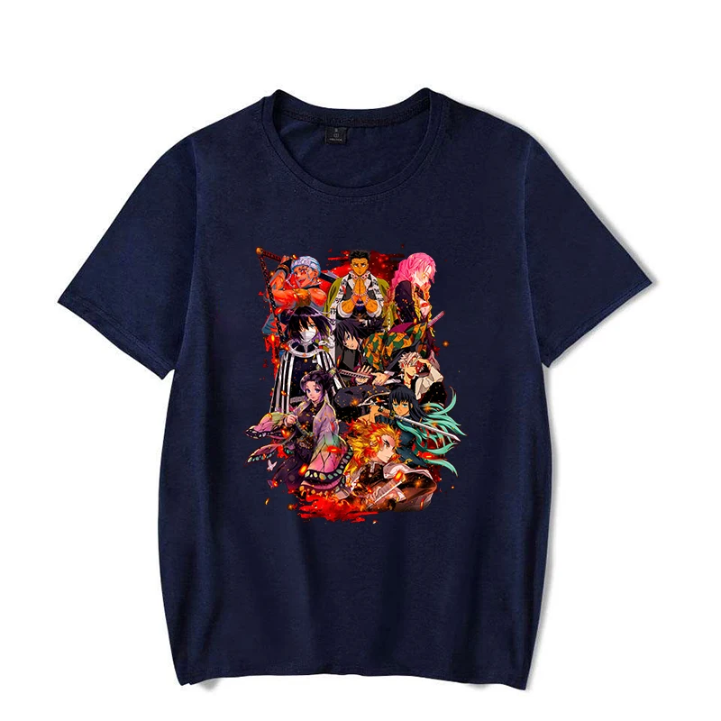 Hot Anime Rengoku Kyoujurou Kochou Shinobu Print T-shirt Women Men Summer Casual Short Sleeve Shirt Fashion Loose Tops