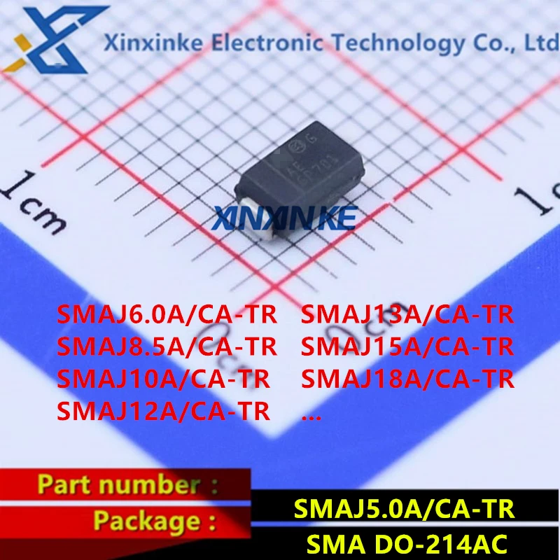30PCS SMAJ5.0A-TR SMA TVS Transient Suppression Diode SMAJ 6.0A 8.5A 10A 12A 15A 18A 40A 43A 48A 58A 70A 85A SMAJ170CA  SMAJ20A