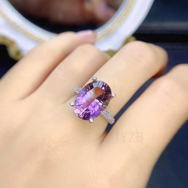 

Luxury creates amethyst ring fashion women's wedding ring jewelry Oval amethyst sterling silver ring