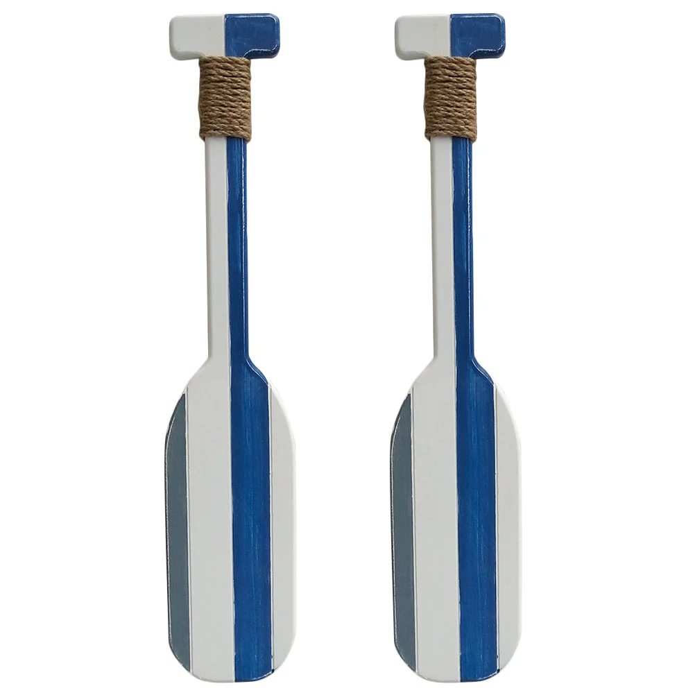 2 Pcs Nautical Oar Paddles Wooden Decoration Household Mediterranean Wall Ornaments Beach Theme