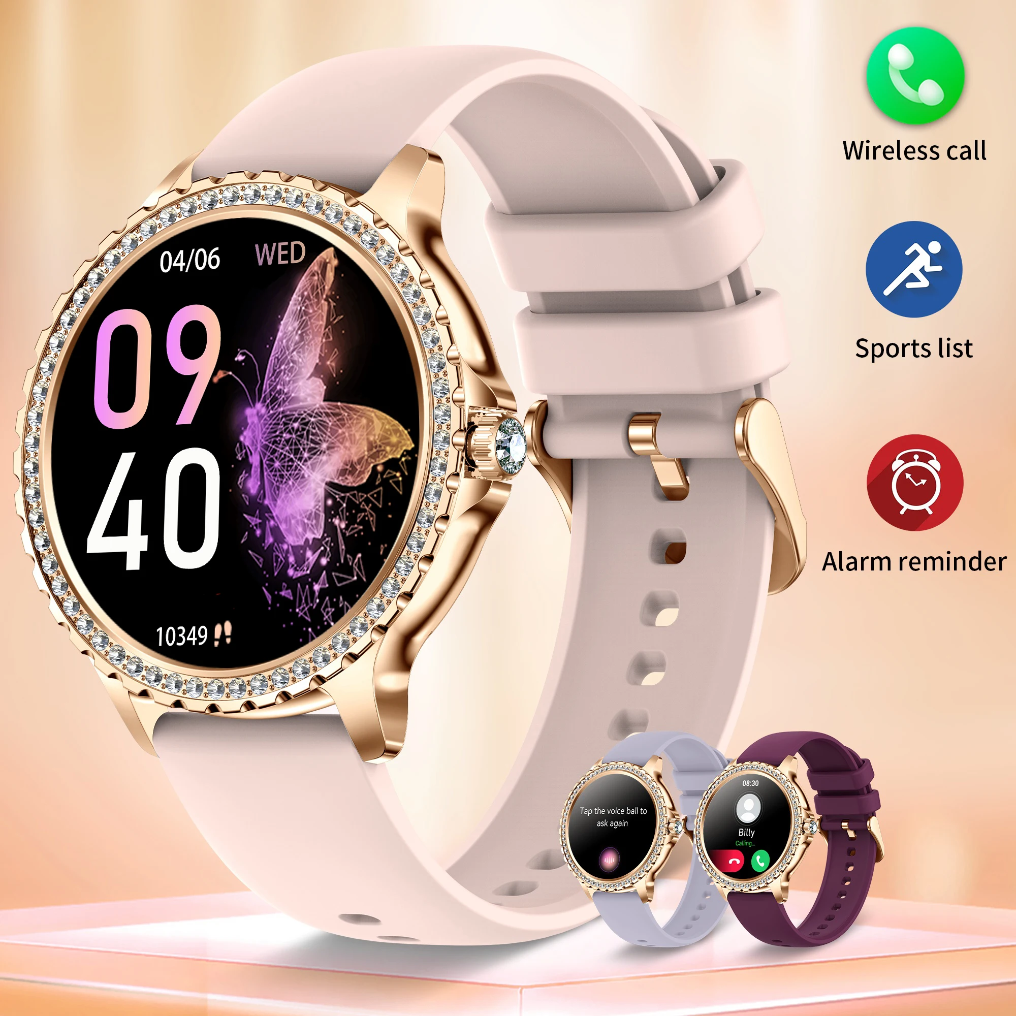 Reloj inteligente para mujer de 1,57 pulgadas con llamada inalámbrica (pick/pick/reembolso de teléfono de conexión), una variedad de pistas de actividad física de modelos deportivos/voz/colector de inteligencia artificial, compatible con Android Iphone, regalo para novias