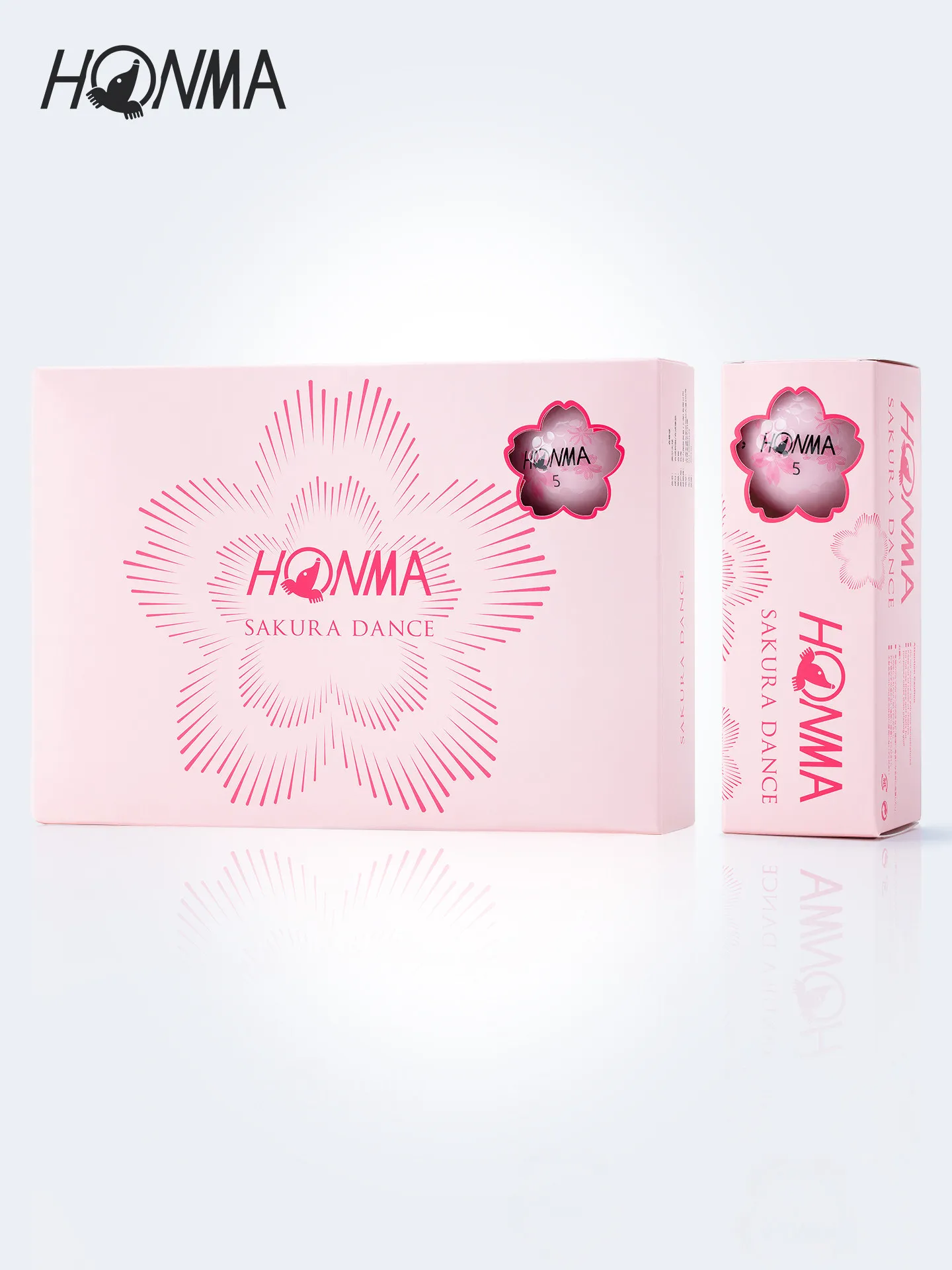 Image of HONMA D1 Sakura Dance Pink Golfbälle, 12er-Pack, 2-teilige Golfbälle mit geringem Spin und großer Distanz, 1 Box