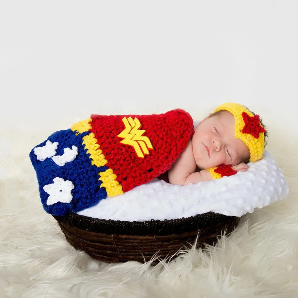 Newborn Baby Photography Props Outfits Basketball Hat Designer Knitting Hoop Set for Boys Girls New Orange Babe Costume