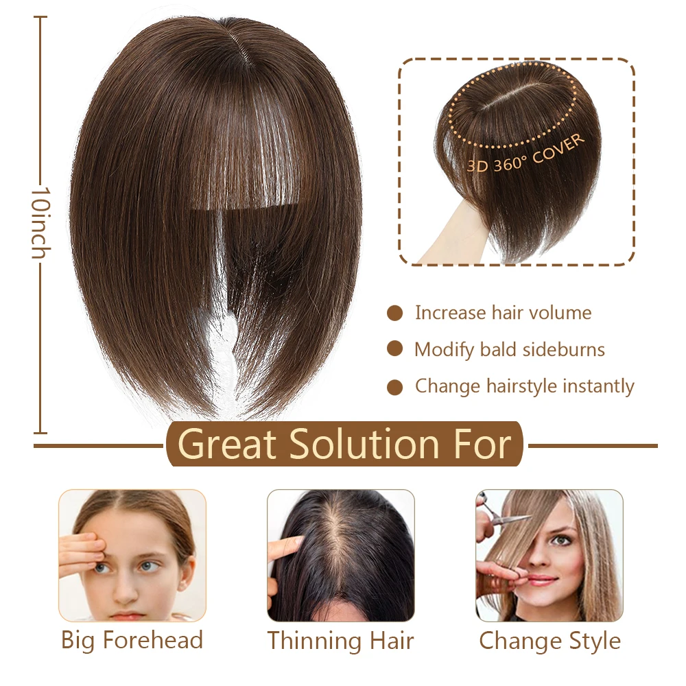 المرأة براون الشعر توبر كليب ins شعر مستعار بشري بولي PU فو الحرير قاعدة كليب في الشعر توبر للمرأة قطع الشعر الطبيعية الحقيقية #2