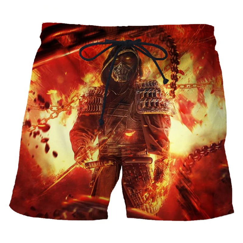 Mortal Kombat 11 Cool Beach Shorts Fighting Game 3D Print Men Women Surfing Board Sports Pants Swimsuits Trunks Kids Clothing