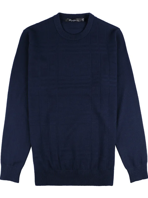 Ouglo الرجال محبوك رداء علوي من الصوف عادية جولة Ne البلوز Faionable الخريف الشتاء مستقيم قطع طويلة Sve الحضرية Sle #5