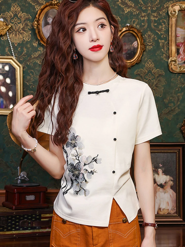 

Женская футболка Slim Fit ort Sve, новинка Sle 2023, летняя мода, дизайн на пуговицах, украшенная талией, с завязками, асимметричным разрезом