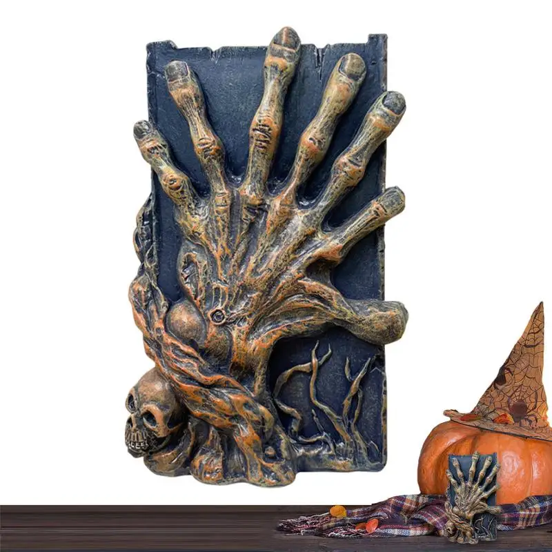 Halloween Skeleton Bookends Ornament Creative Small Book Holder resin Art Crafts Decorative Horror Bookends For Reading Desk