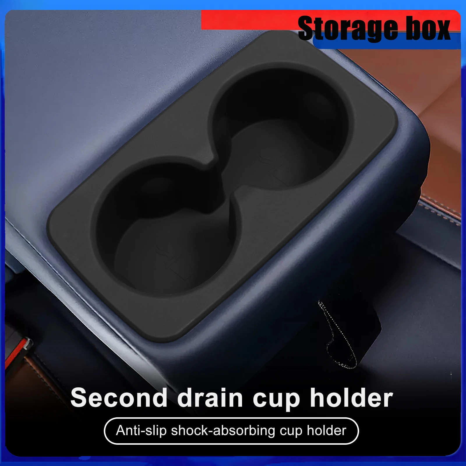 Second Row Water Cup Holder Storage Box Silicone Shock Absorbing Tray Tidying Car Accessories For Ford Maverick 2022-2025