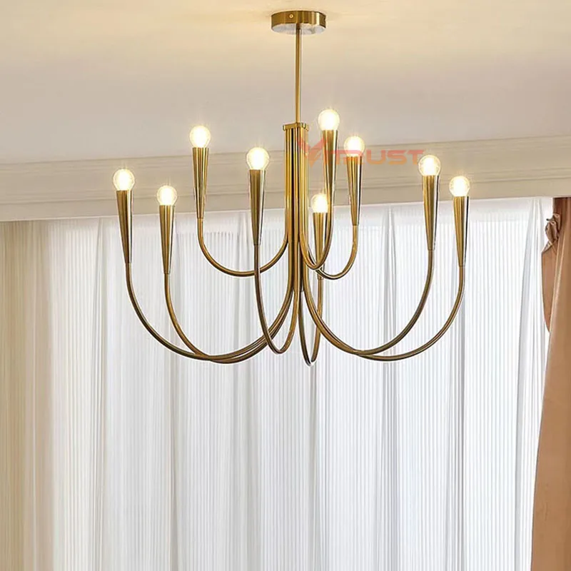 

Modern LED Chandeliers Lighting Fixture Gold Black Pendant Lamps Lustres de Teto Ceiling Light Flush Dining Living Room Bedroom
