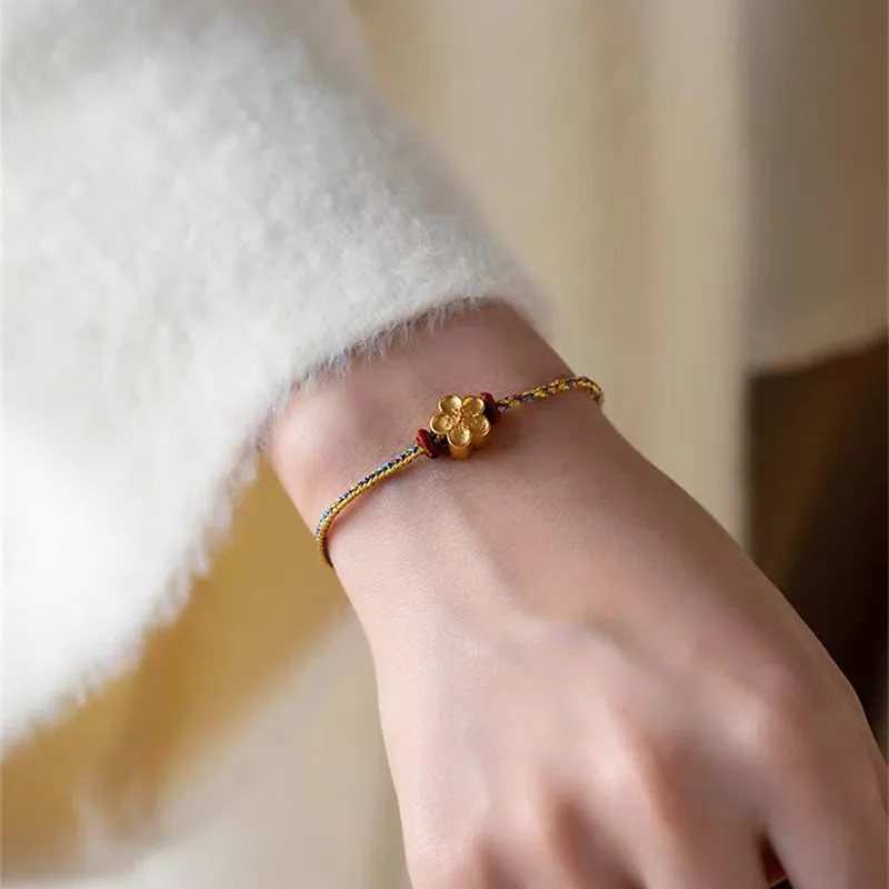Fashion Hand Braided Coloful Rope Lucky Fine Bracelet DIY Wearable Pendant Bangle Lovers\' Gift Friendship Bracelet Size Adjustab