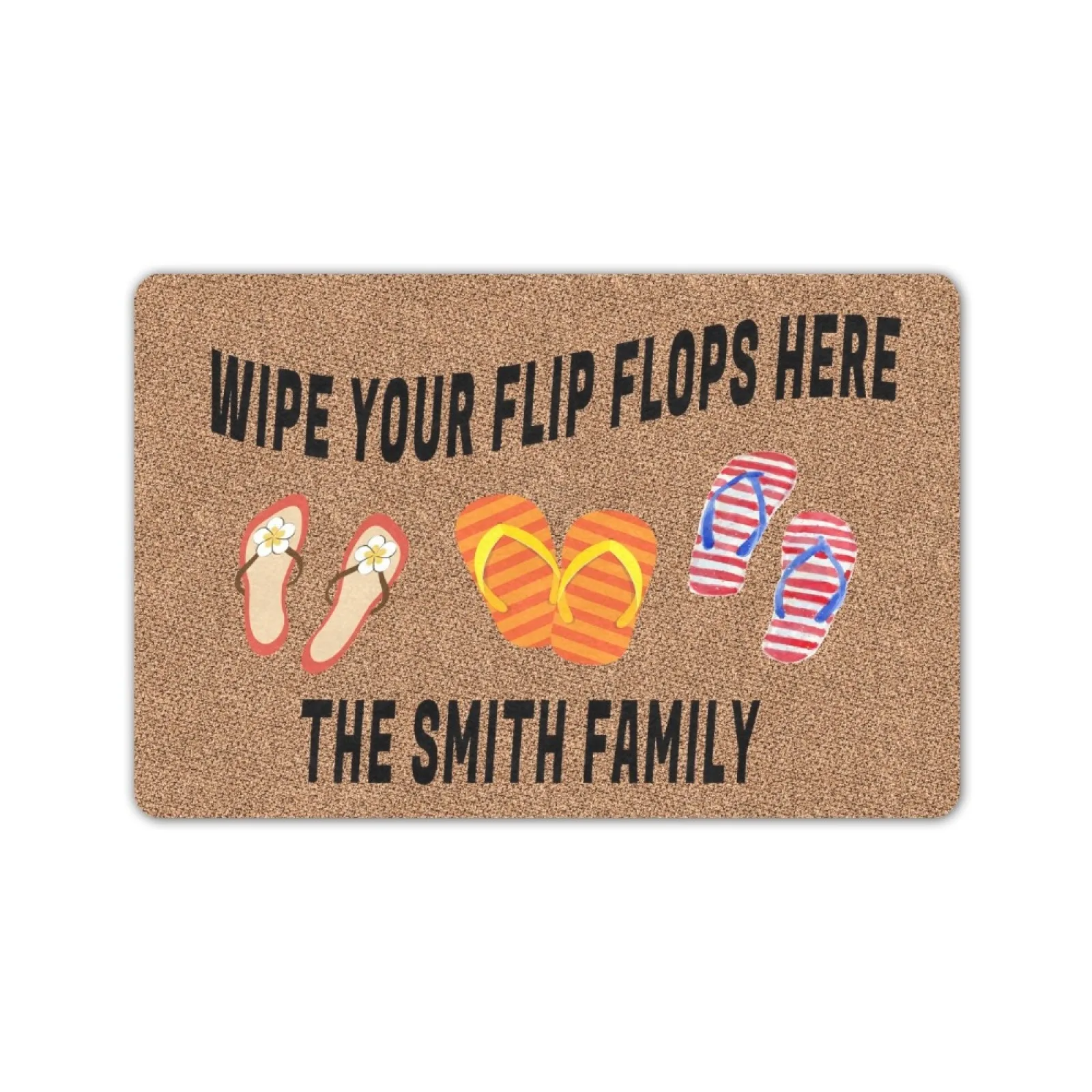 

Wipe Your Flip Flops Here Personalized Doormat Monogram Text Door Mat Rubber Entrance Rug Floor Home Decor Floor Mat